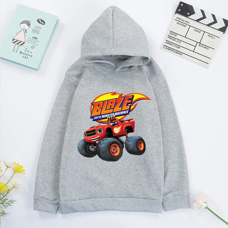 

Blaze fire hoodies sweatshirt print for kids 2021 new blaze hoodies boys girls pure cotton long sleeve blaze Racing car clothes