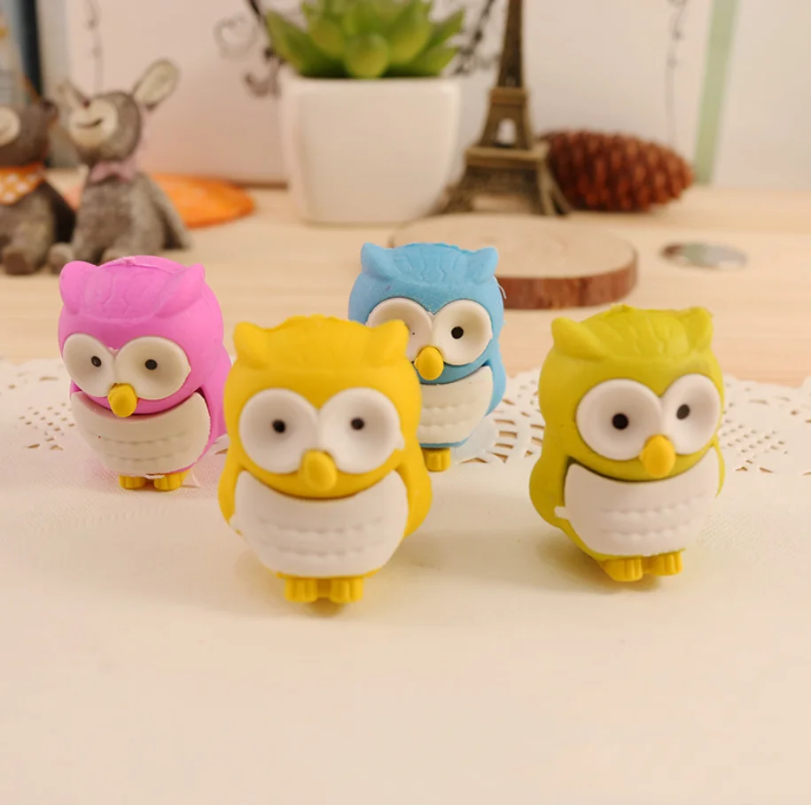 2 шт. Сова резиновый ластик для карандаша канцелярские товары школы Товары офиса