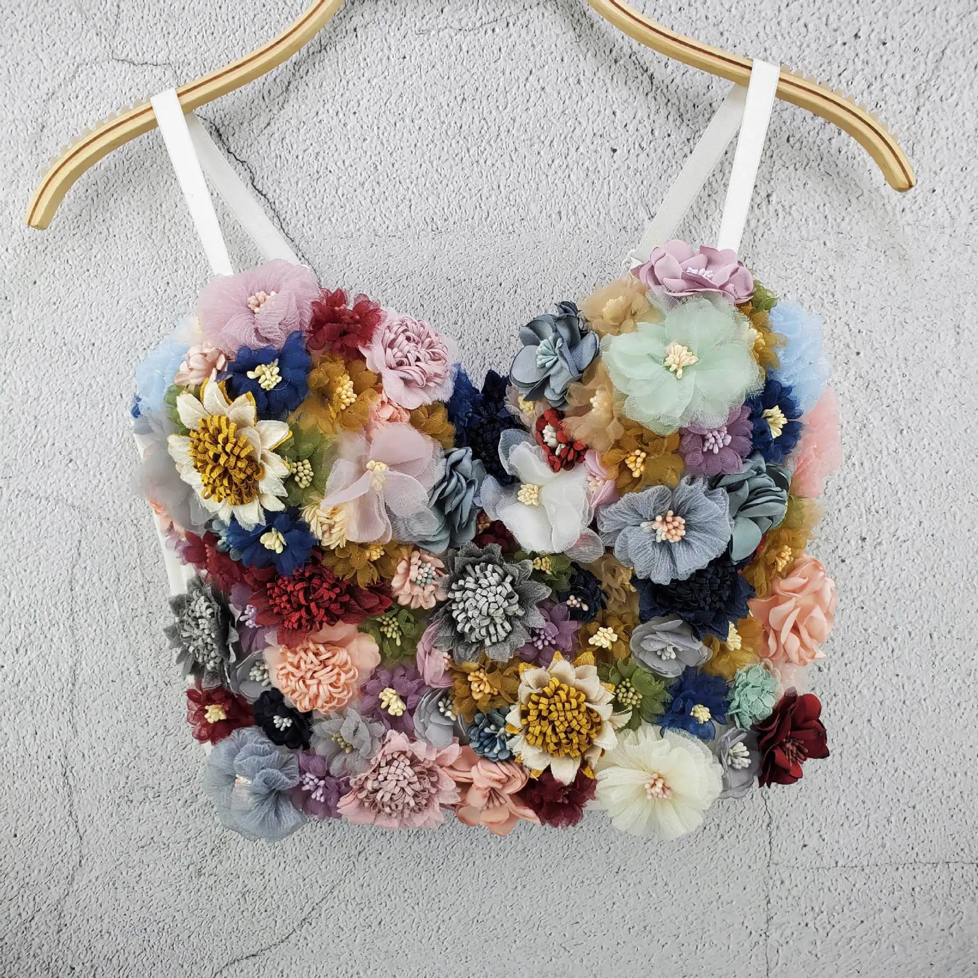 Ailigou Women Sexy Designer Colorful Floral Cotton Camisole Tops Summer 2021 Ladies Trendy High Street Short Camis Crop Tops