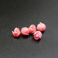 20pcslot 7mm double coloredartificial coral tulips flower beads pinkwhite color cabochon fashion beads for diy jewelry making