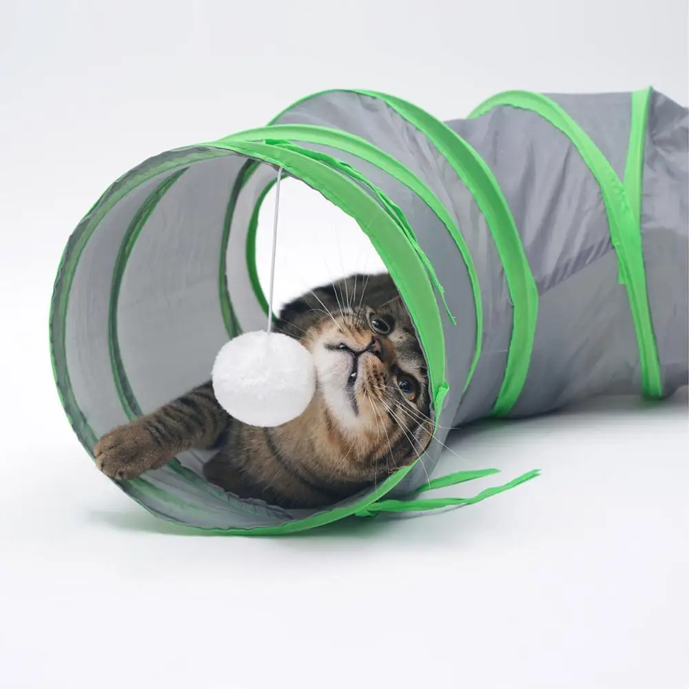 Кот туннельные игрушки котенок трубка складной hidehideen для котят кролики щенков кошки играть складная игрушка туннель для кошек на открытом воздухе