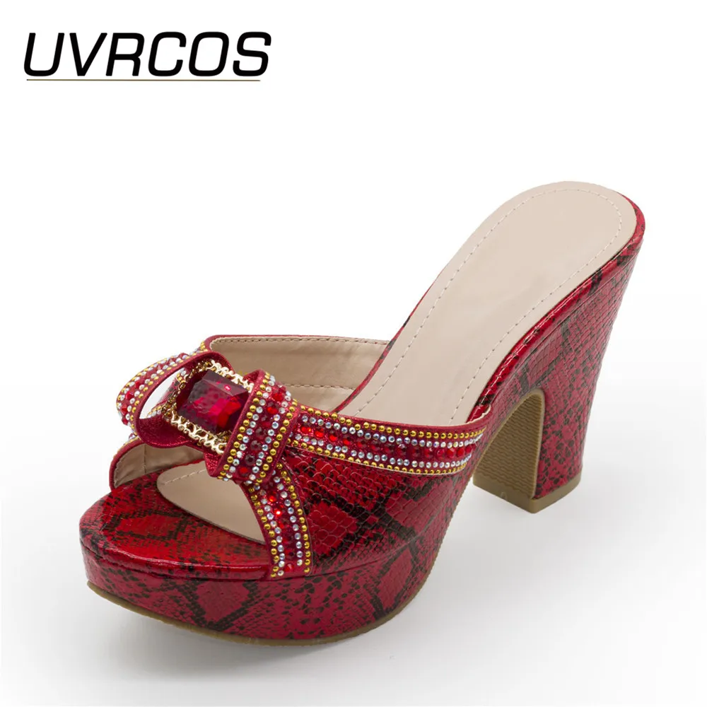 

Летние красные туфли-лодочки очень высокий каблук, итальянская обувь и сумочка, женские свадебные украшения для вечерние Стразы туфли клас...