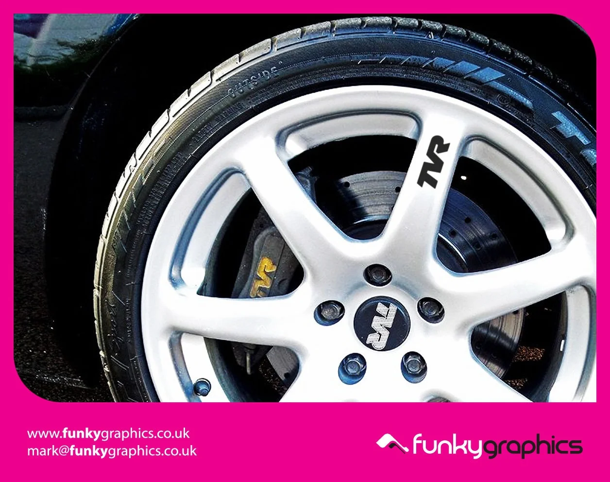 

For TVR TUSCAN CHIMAERA LOGO ALLOY WHEEL DECALS STICKERS GRAPHICS x8 IN BLACK VINYL