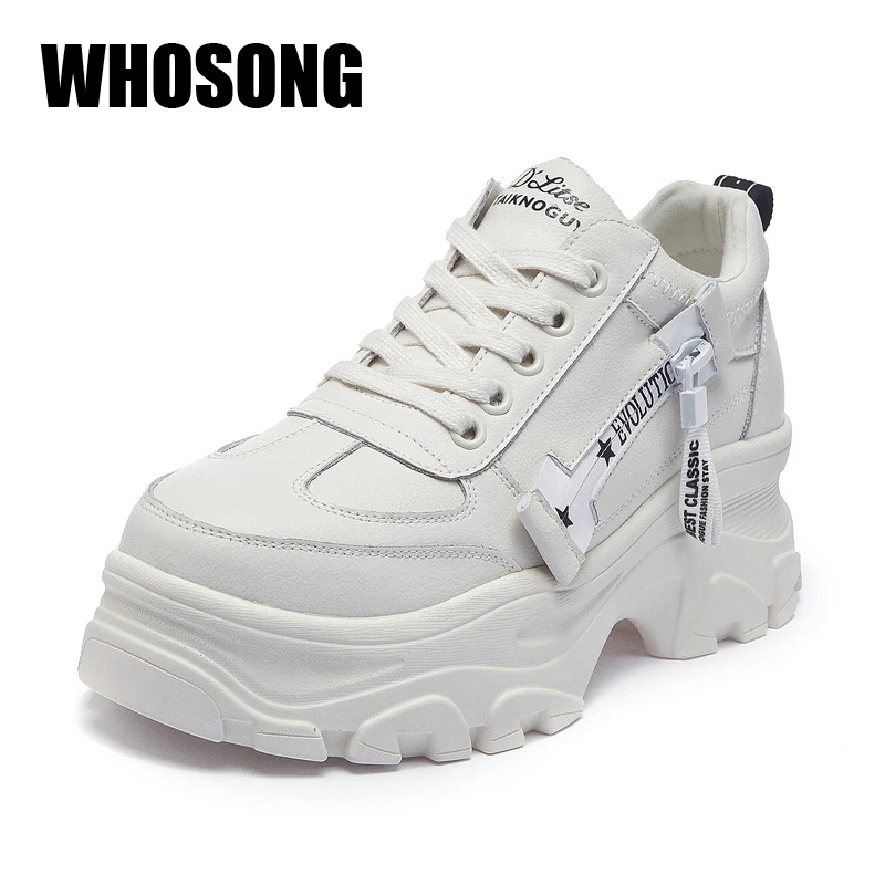 

Autumn Women Platform Sneakers Ladies Brand Shoes Girls Real Leather Chunky Sneakers Sport Sneakers Casual Sneakers Trainers New