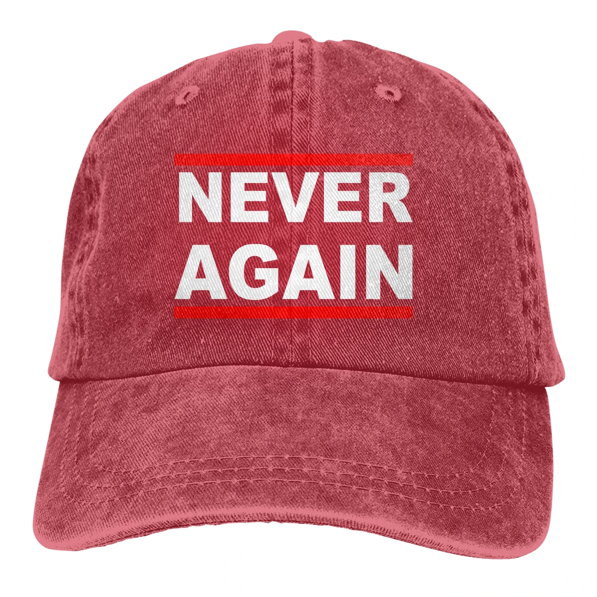 Never Again Casquette Black Unisex Mens Womens Denim Strapback Baseball Cap Adjustable Golf Dad hat |