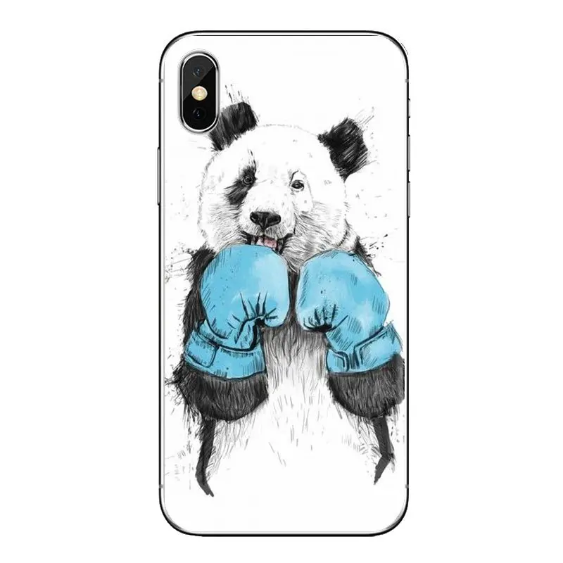 Watercolor Panda Cartoon Animal For Samsung Galaxy S3 S4 S5 Mini S6 S7 Edge S8 S9 S10 Plus Note 3 4 5 8 9 Soft Transparent Cover |