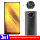 3 в 1 стеклянный чехол для камеры poco x3 Защитное стекло для xiaomi poco x3 pocophone x 3 чехол для смартфона противоударный чехол coque pocox3