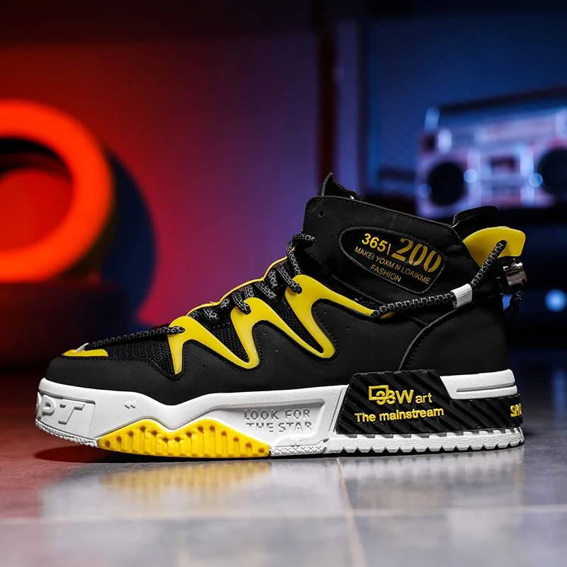 

Высокие мужские кроссовки на толстой подошве, амортизирующие легкие спортивные туфли, дышащая Уличная Повседневная обувь