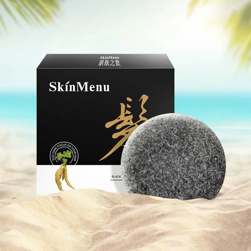 

Anti-dandruff Black Sesame Soothing Scalp Cleansing Soap 55g Shampoo Soap Polygonum Multiflorum Oil Control