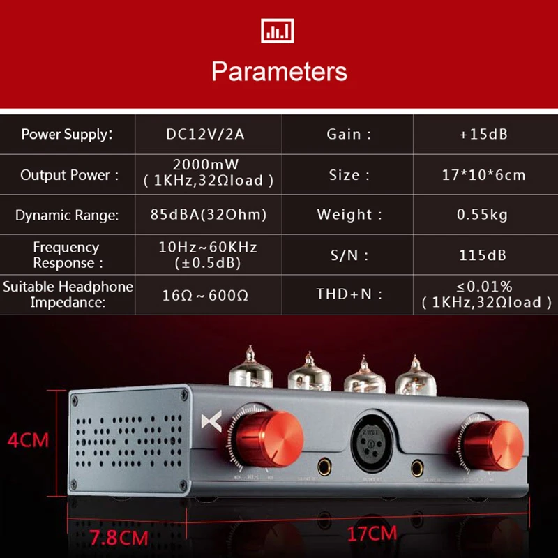 

Xduoo MT-604 Balanced Tube Headphone Amplifier Tube Amp 2000MW Perfect For 16-600 Ohms Headphones