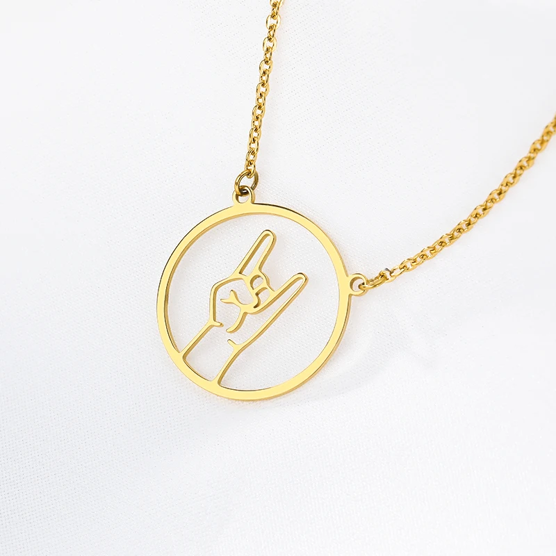 Несколько жестов ожерелье кулон забавные ювелирные изделия из нержавеющей стали