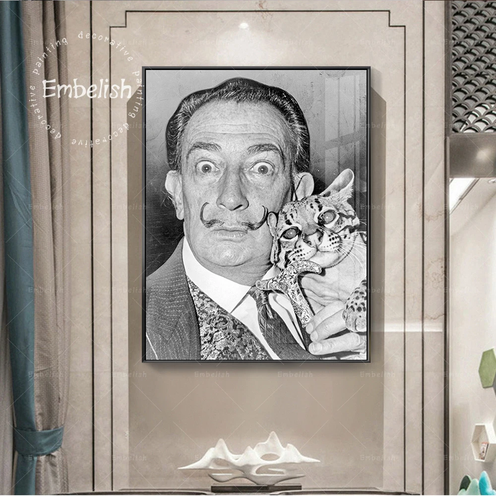 

Embelish Salvador Dali Spanish Artist Black And White Figure Wall Pictures For Living Room Home Decor Canvas Paintings Posters