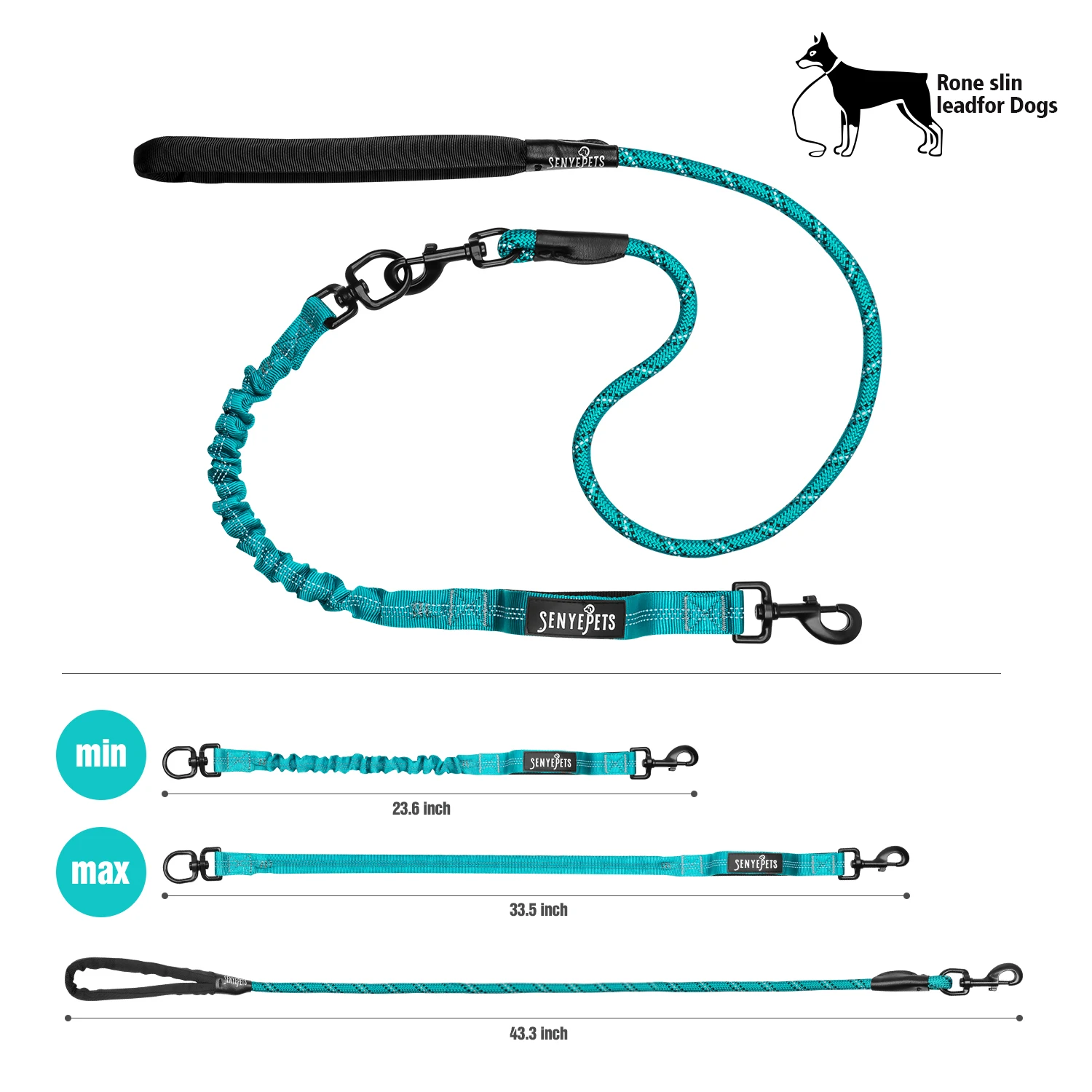 Dog Leash Heavy Duty Rope For Large Dogs With Training Running Pet Leashes 166cm Scalable Adjustable Reflective Strip | Дом и сад