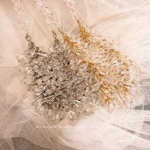 Модные брендовые сумки ручной работы с жемчугом, дамская сумка через плечо с бусинами, женская вечерняя Винтажная сумочка Ins, маленькая сумка через плечо