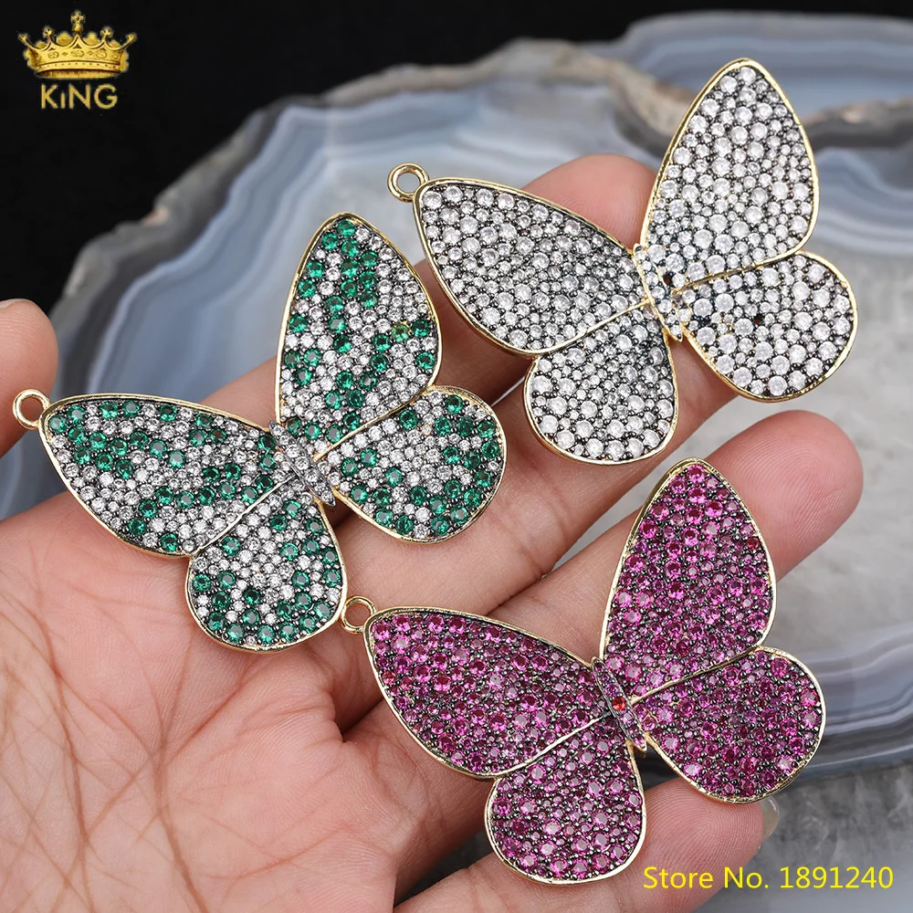 

Подвески-бабочки с цирконием, покрытые золотом Модный кулон, ювелирные изделия, 5 шт.