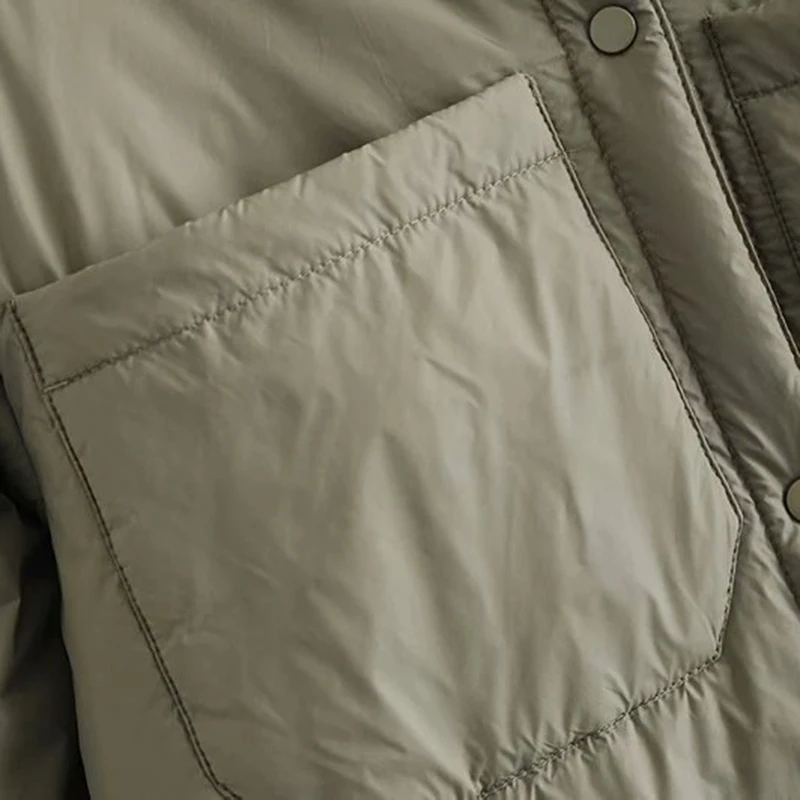 

2021 Spring New Women's Jacket Long Sleeve Lapel Single-Breasted Thin Cotton Fashion Solid Color Comfortable Women's Warm Jacket