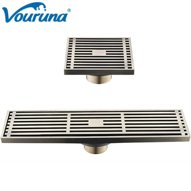 Античная медь твердая латунь Бронзовый пол Слив отходов Ванная комната Душ слив