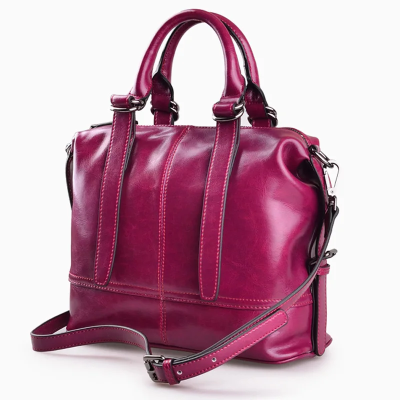 

Women's New Fashion Soft Oil Wax Leather Large Capacity Shoulder bag Crossbody Bag Top-handle Bag Office Daily