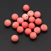 20pcs natural pink coral bead through hole round isolation beads for jewelry making diy necklace bracelet accessory