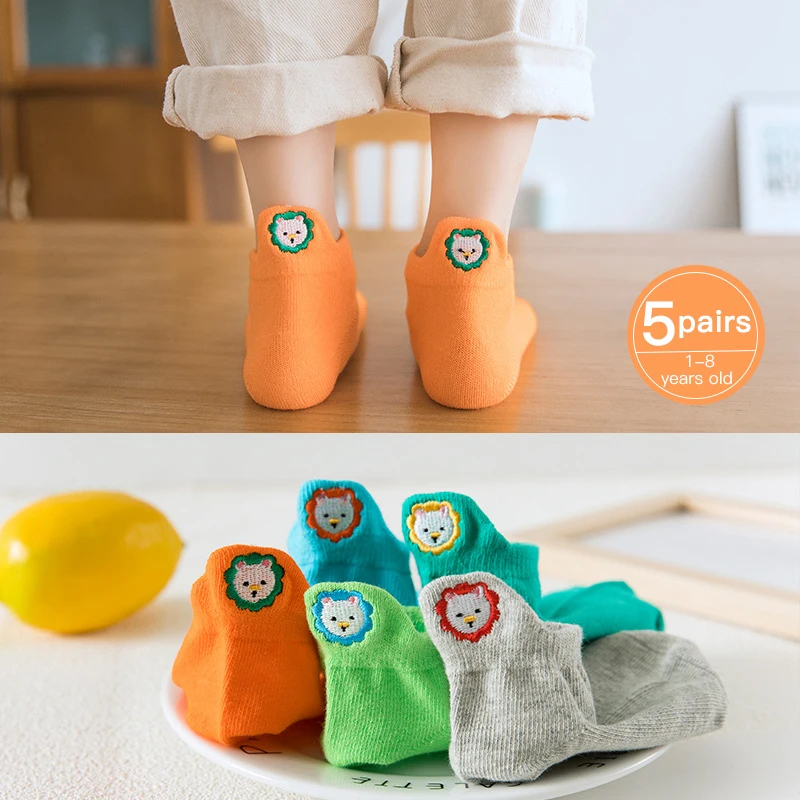 

5 шт в мультипликационном стиле; Детские штаны унисекс; Носки из органического хлопка для мальчиков и девочек, носки на весну и лето, носки из...