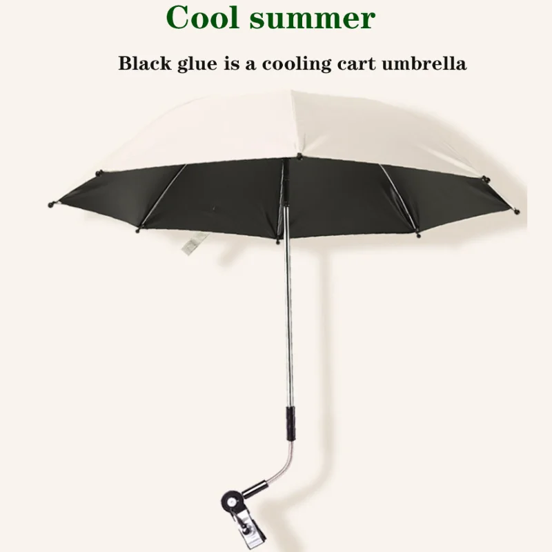 Baby Stroller Folding Umbrella UV Sun Rain Protection Parasol 360 Degrees Adjustable Universal Stroller Sunshade Canopy CoverBab