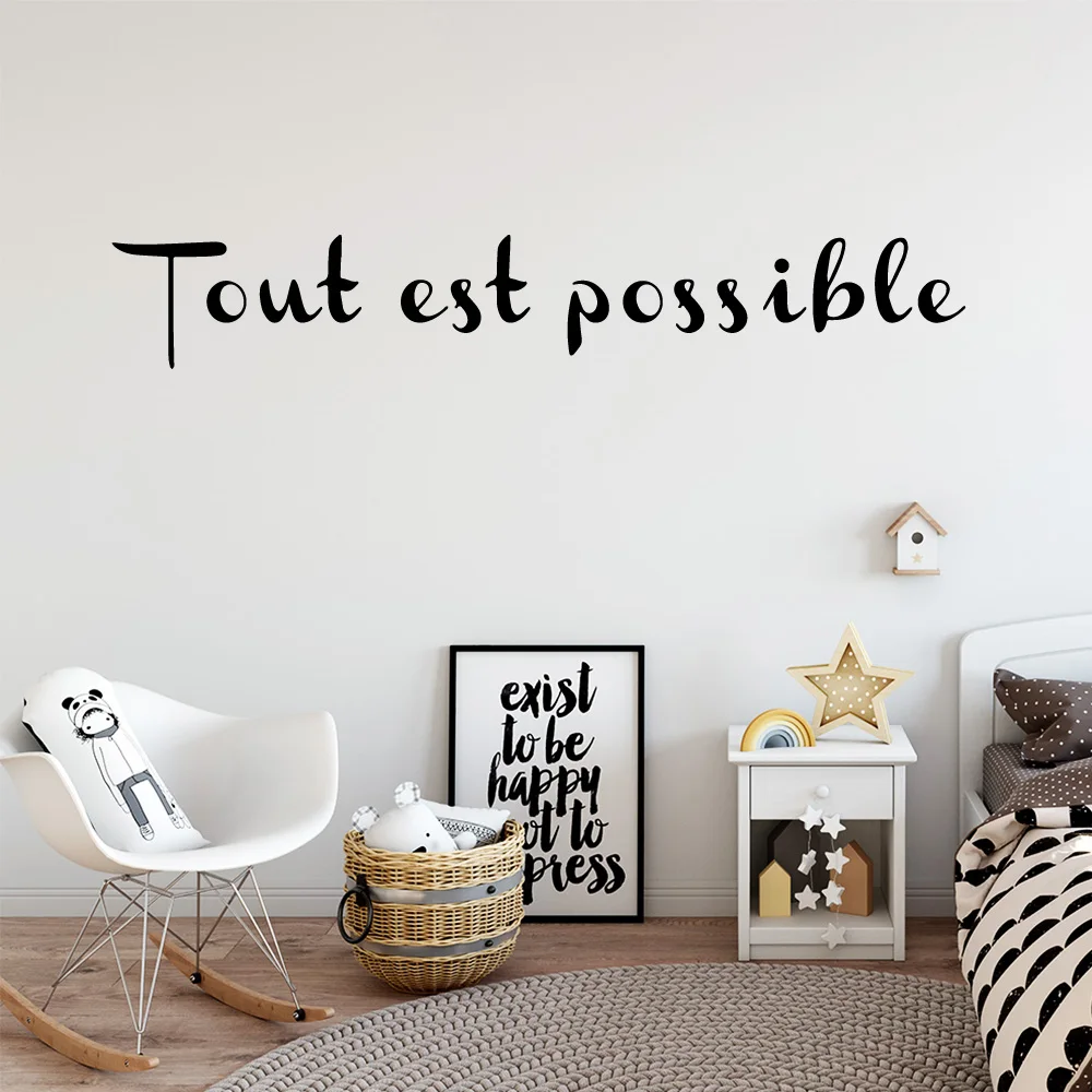 Испанская французская фраза Наклейка на стену Bonjour домашний декор наклейка с