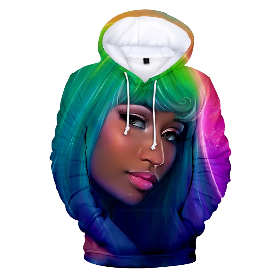 Креативные мягкие популярные толстовки с капюшоном Nicki Minaj принтом для мужчин и