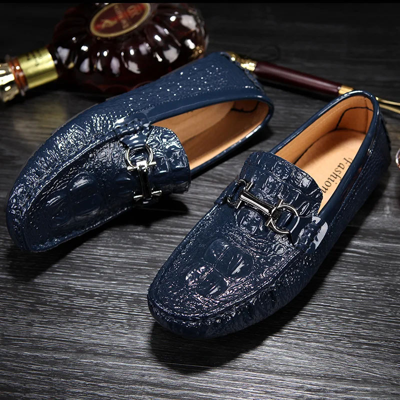 Mring/Мужская обувь сезон осень Мужская в горошек с узором крокодиловая кожа