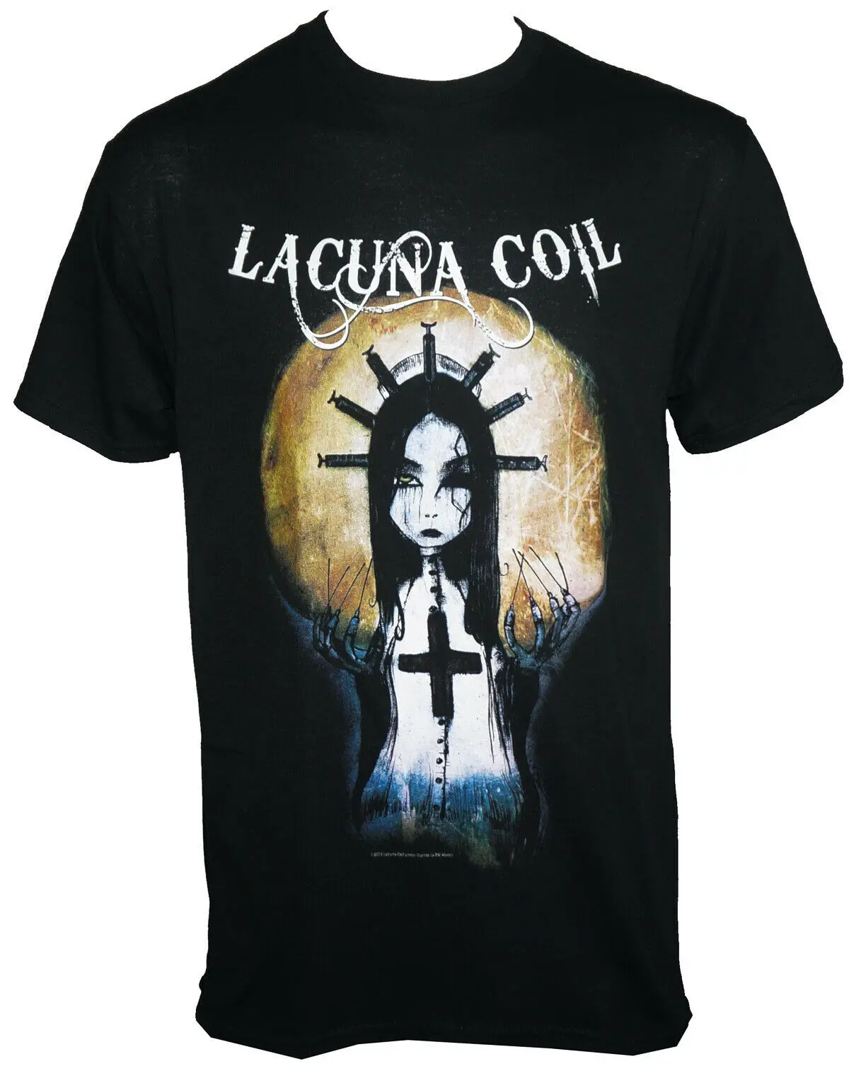 

Authentic LACUNA COIL Band Syringe Girl T-Shirt S-3XL NEW Black Cotton T-Shirt top tee