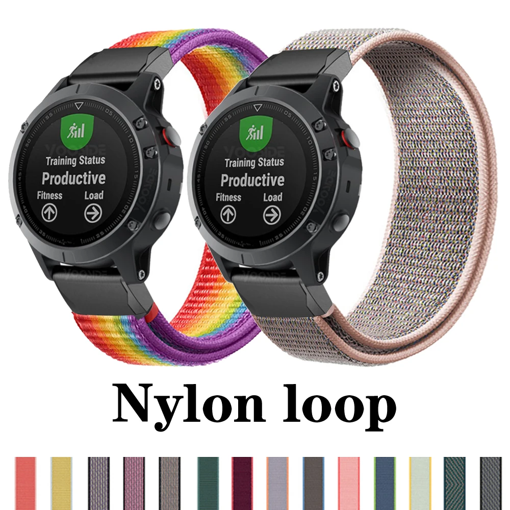 Быстросъемный нейлоновый ремешок для Garmin Fenix 6x6 pro 5 plus 3 HR 5X 20 22 26 мм браслета Forerunner