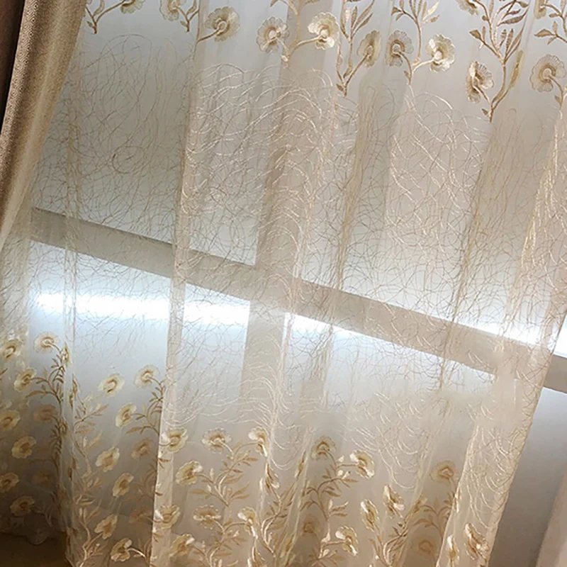

Maximum Height 3.2meter Stitching Hollow Embroidery Curtains for Living Room Modern Coffee/Brown Blackout Drapes for Bedroom #VT
