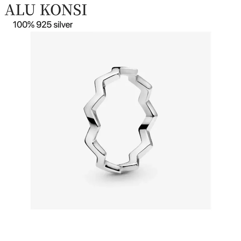 

Hot Sale Fit Original Real 100% 925 Sterling Silver pan ring For Women wedding couple rings temperament luxury DIY Jewelry