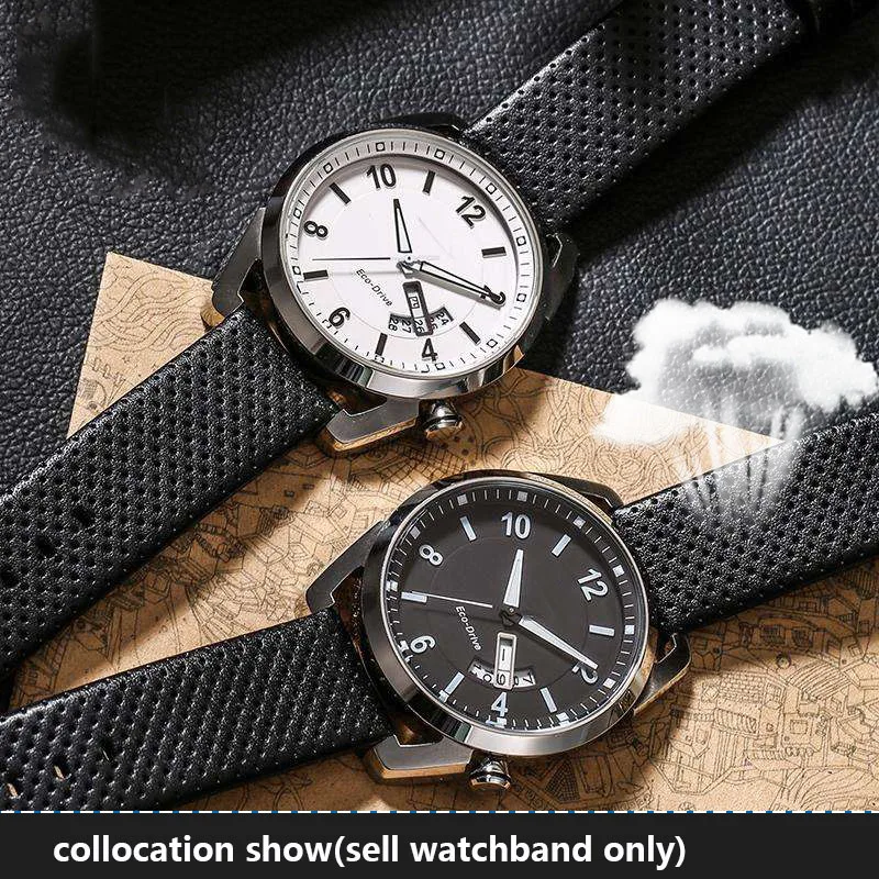 Ремешок для часов Stoma из коровьей кожи Citizen BM8475/AW0015-08E/AW0010 20 мм 22 черно-коричневый