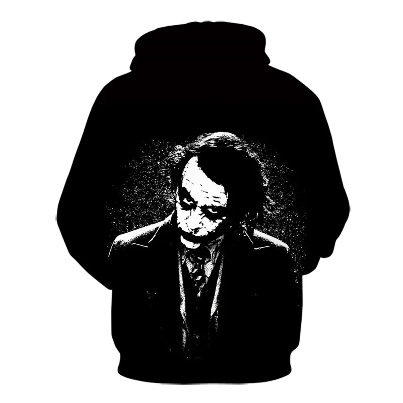 Joker Funny Hoodie Halloween Crazy Smile Pullover Long Sleeve Sweatshirt Fashion Stree Coats Cool Unisex Sportwear mens hoodies