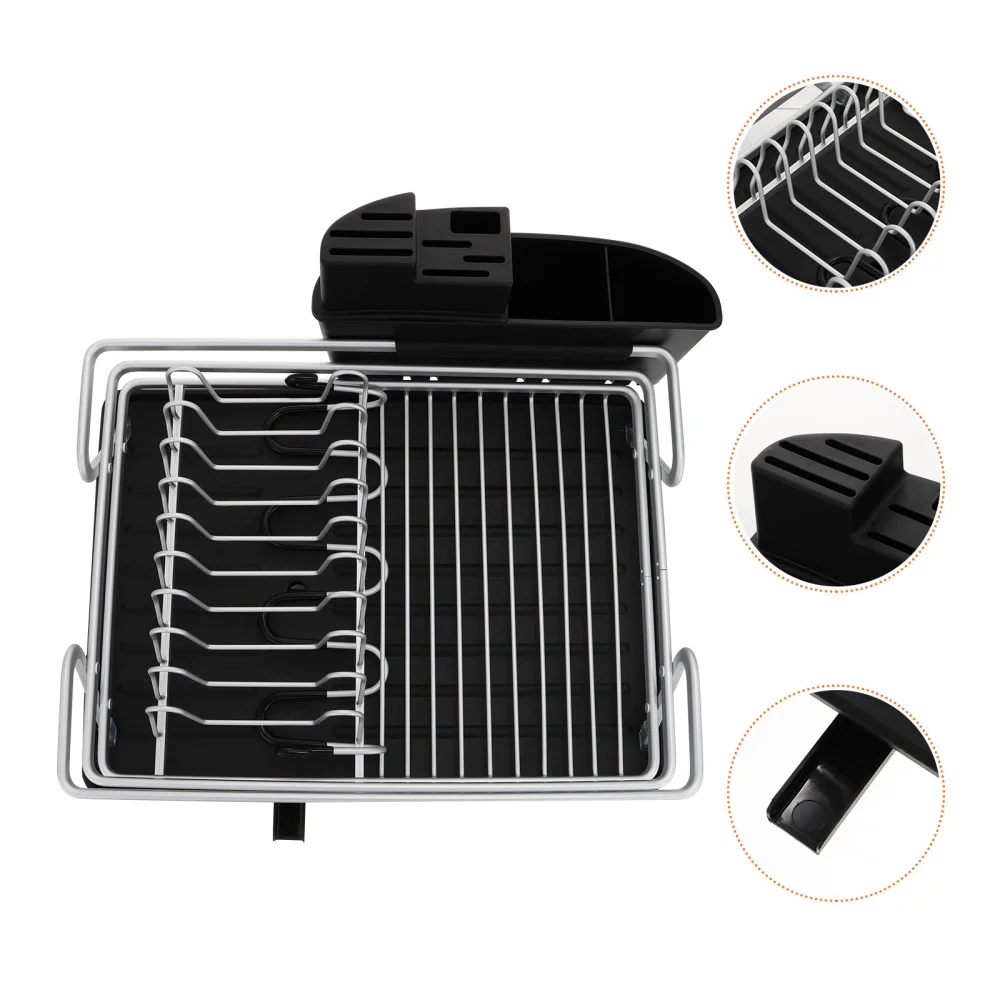 

1pc Multi-function Kitchen Aluminum Alloy Storage Rack Dish Plate Draining Rack