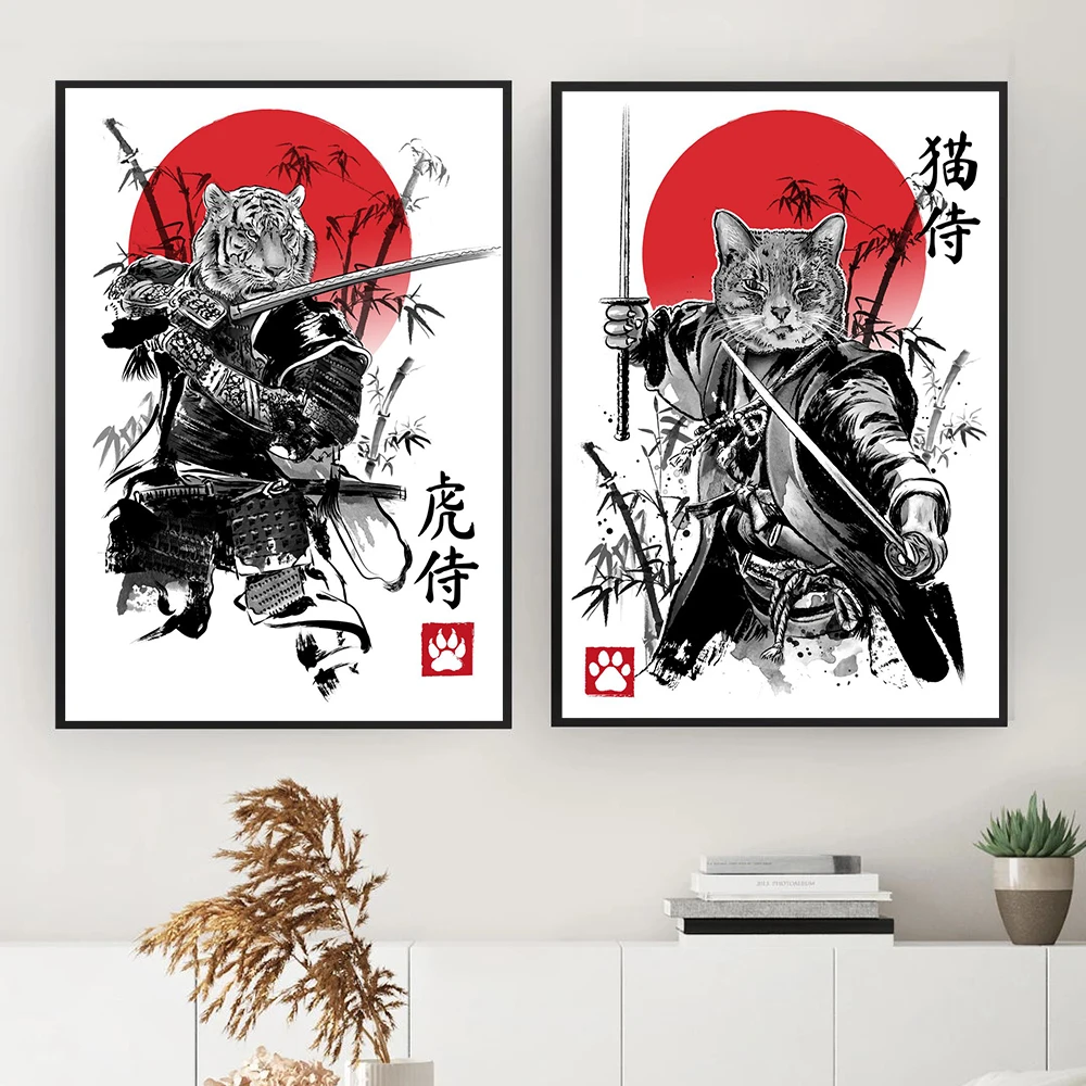 Японский постер самурая бусхидо Современная Художественная Картина на холсте