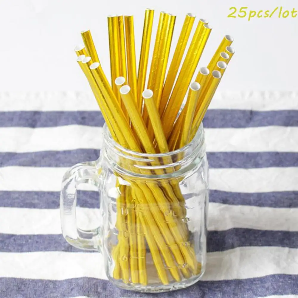 25pcs Straws 2 Taoup черная Золотая бумага 30 одноразовая посуда на день рождения 30-й декор с днем рождения Декорации для взрослых одноразовая посуда для вечеринок - Цвет: 25pcs Straws 2