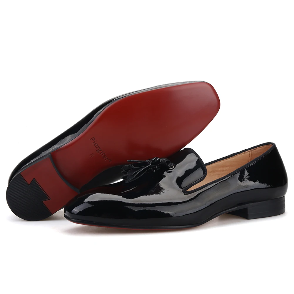 Piergitar new handmade men leather shoes with spikes tassel fashion party and wedding men's loafers plus size male flats | Обувь