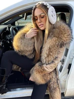 2021 new fashion long winter jacket women outwear thick parkas real warm fox fur liner real natural raccoon fur collar coat hood