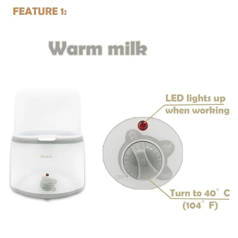 

2 Bottle Sterilizer Bottle Warmer Baby Food Heater Accurate Temperature Control XXFE
