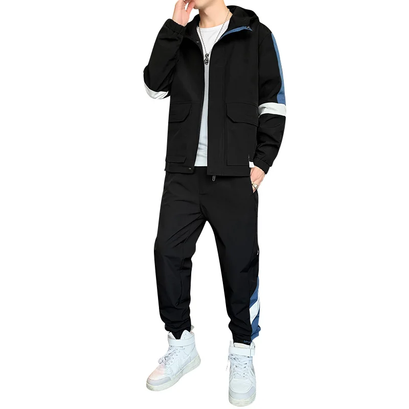 

Hip Hop Men's TrackSuit Sportswear Sets 2020 Autumn Casual Two Piece Fashion Clothes Jackets+ Harem Pants Track Suit Male
