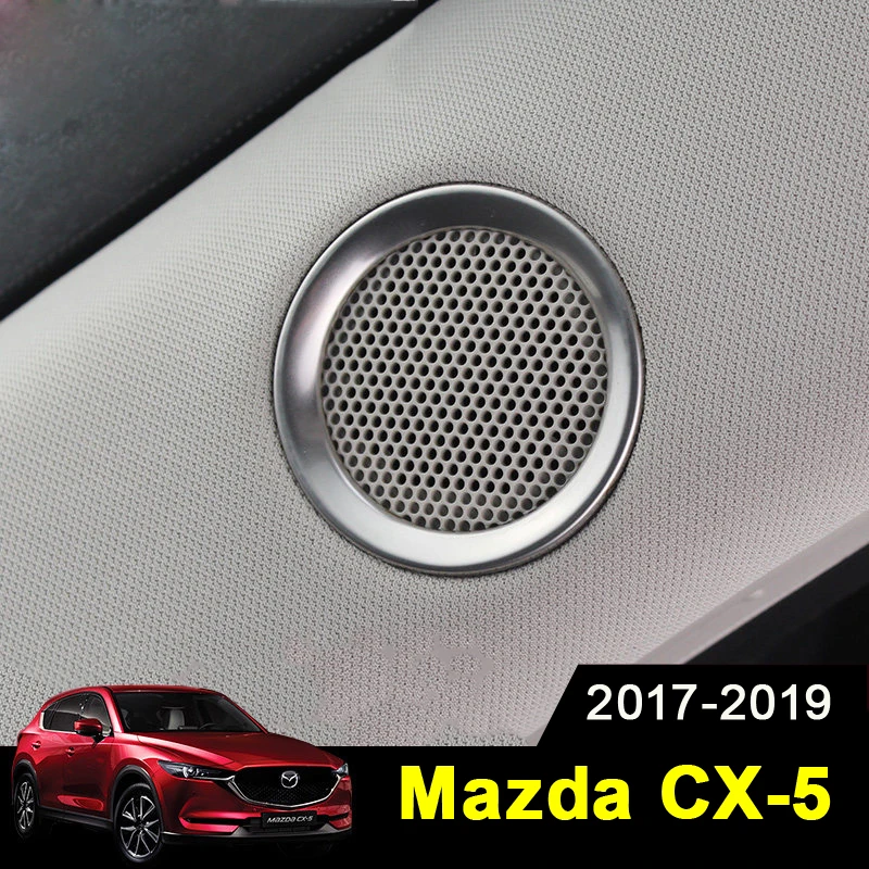 For MAZDA CX-5 CX5 2017 2018 2019 ABS Chrome Front Door Window Inner Triangle A Column Audio Speake Cover Sticker Trim Accessory |
