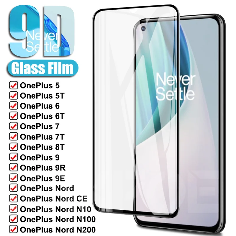 9D закаленное стекло для Oneplus 5 5T 6 6T 7 7T 8T 9 9R 9E защита экрана на Nord 2 CE N10 N100 N200 защитная