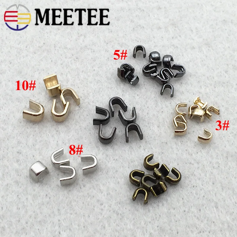 Meetee 20 штук Латунь U Стиль замок-молния, нескользящие носки для 3#5#8#10# металлические нейлоновые пластиковые застежки-молнии для ремонта поделки аксессуар ZA212