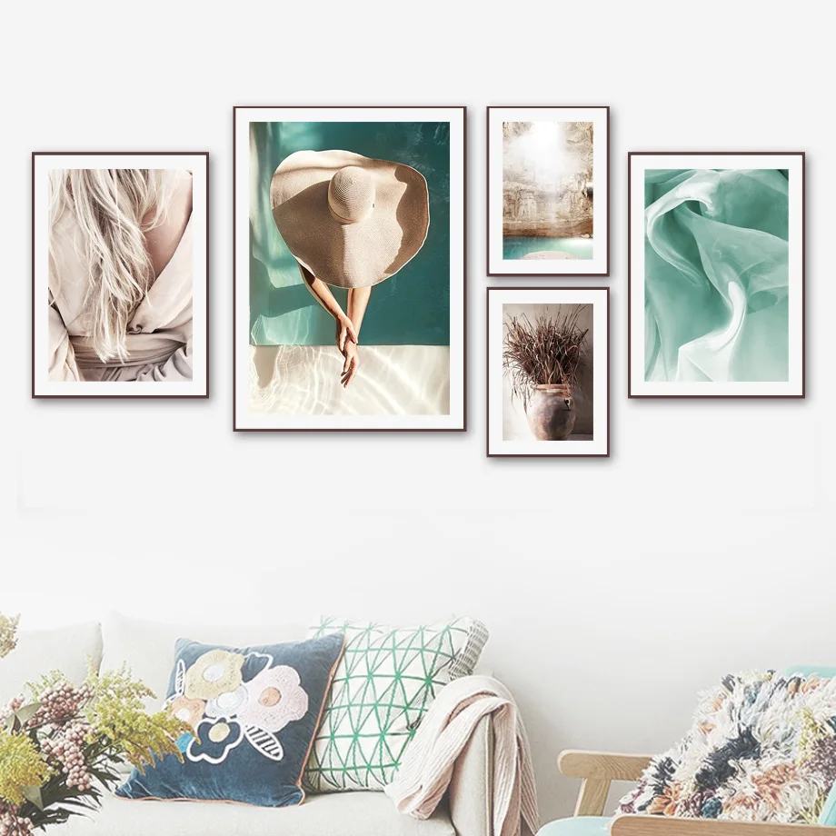 Девушка крыша мягкая вода дикая керамика абстрактная стена искусство холст