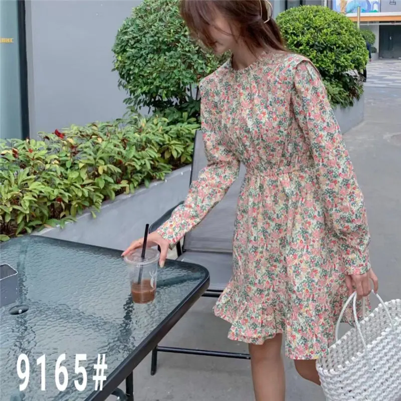 

Harajuku Summer Prairie Style Women Femme Prom Plus Gentle Sexy Sweet Florals Printed A-Line Slim Mini Dresses Vestidos