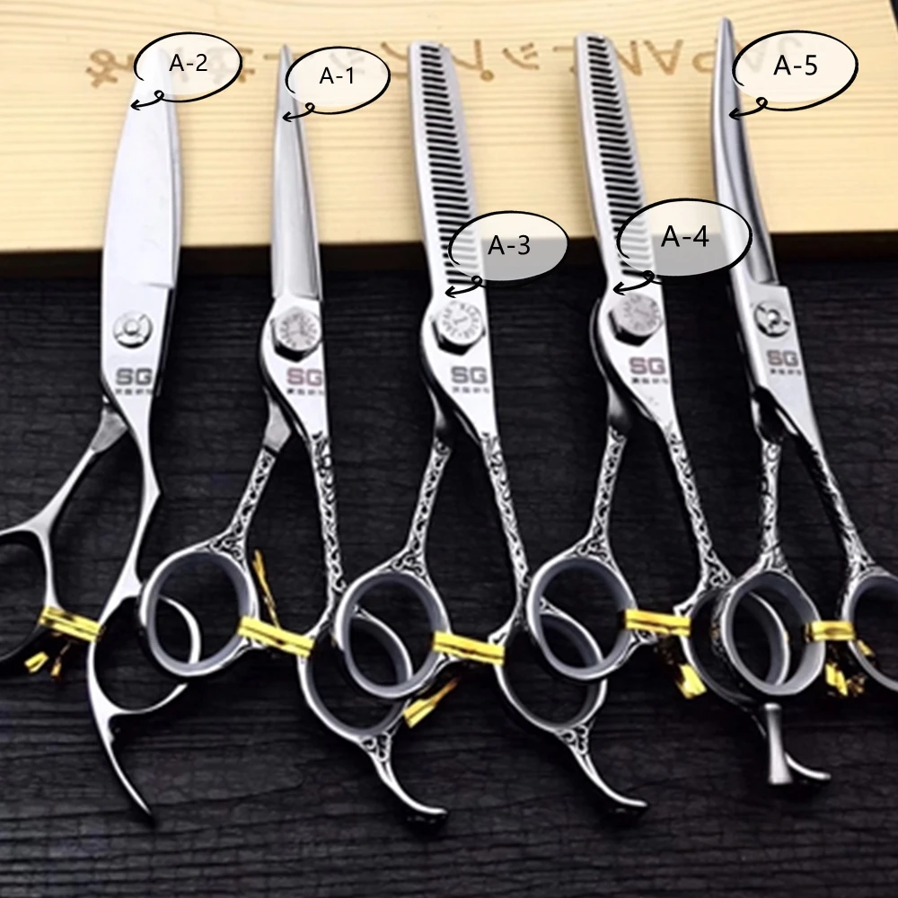 

6 Professional Hair Salon Structure Scissors Set Cutting Barber Haircut Thinning Shear Scissors Hairdressing Hair Tools Scissors