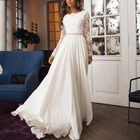 Женское свадебное платье, кружевное длинное вечерние для невесты
