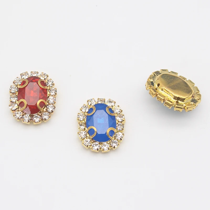 

10Pcs/Lot 15*20mm Gold Metal Button for Colthing DIY Sewing Ribbon Beautiful Wedding Decoration Metal Accessories Supplies