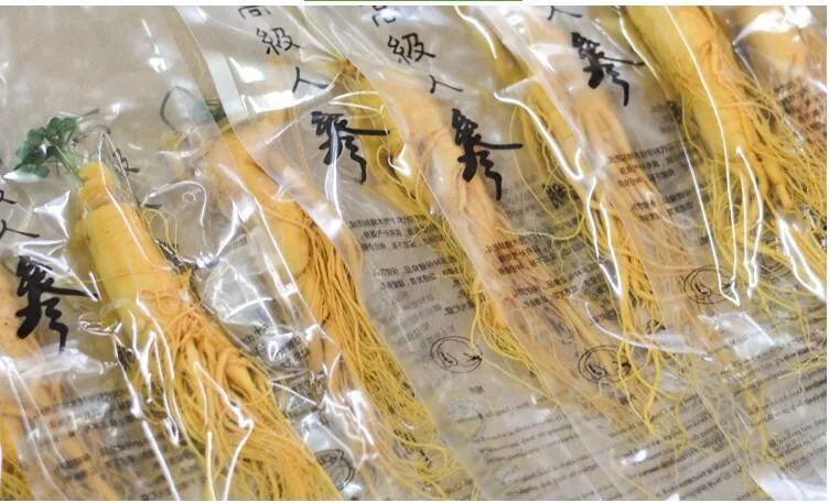 Changbai свежий корень женьшеня высшего класса вакуумный пакет Panax 6 лет травяной